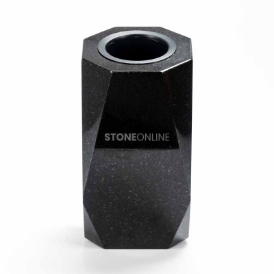 Diamond-shaped headstone vase – granite ornament with modern design. WDIAMOND15