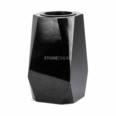 Granite diamond-shaped vase – model WDIAMOND15, modern, timeless headstone decoration