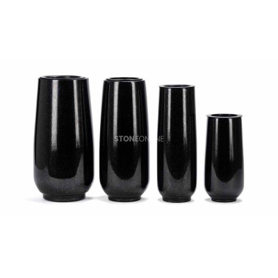 Image shows Basic grave vases set – granite vase for a memorial and cemetery.