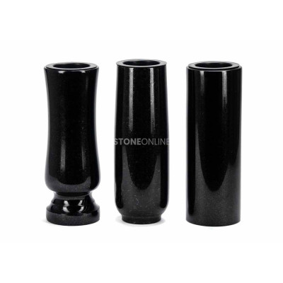 Elegant granite grave vase. Slender, weather‑resistant. Low producer price.