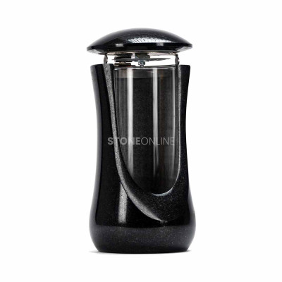 Decorative granite grave lantern with polished finish, suitable for the cemetery.