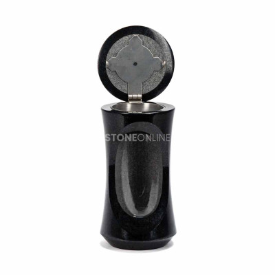 Classic granite cemetery lantern, pairs well with a memorial and adds elegance.