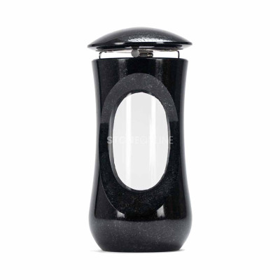 Modern cemetery lantern in granite, aesthetic and durable, ideal for a loved one’s grave for many years.