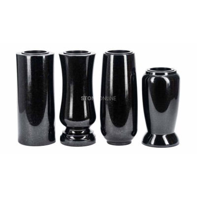 Four granite vase variants for cemetery – same Fi 12 size. Ideal for smaller headstones and tombs.