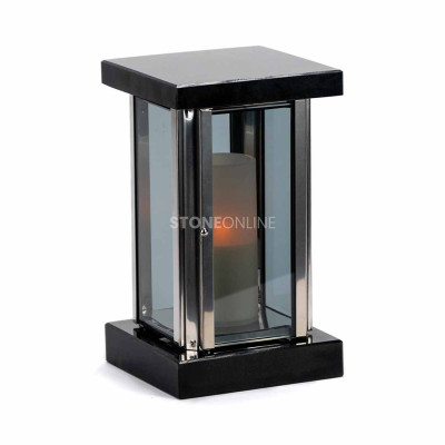 StoneOnline granite lantern – silver cemetery lamp resistant to rain, frost and UV.