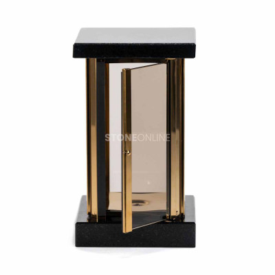 StoneOnline granite lantern – silver cemetery lamp resistant to rain, frost and UV. Lantern.