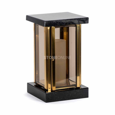 Granite lantern MIRROW SQUARE GOLD for the cemetery – exclusive look and sturdy build.