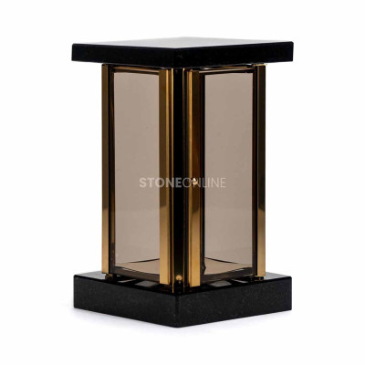 Granite lantern for the cemetery with opening doors, concealed hinges and a magnet.