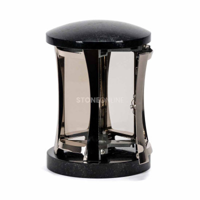 StoneOnline granite lantern – silver cemetery lamp resistant to rain, frost and UV.