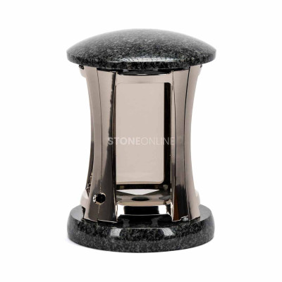 Silver aluminium body with mirror effect – elegant finish for a grave lantern.