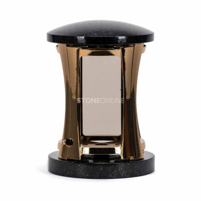 Cemetery lantern with a mirrored gold body – a modern model for a monument.