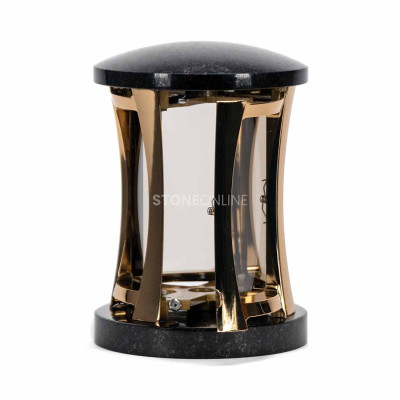 Gold granite memorial lantern – takes a candle insert up to 12 cm high.