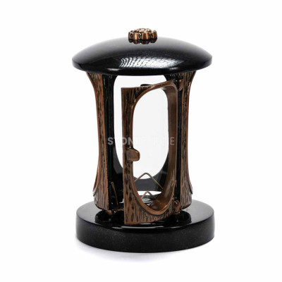 Memorial lantern with copper body and rosette StoneOnline – durable granite lamp, weather-resistant.