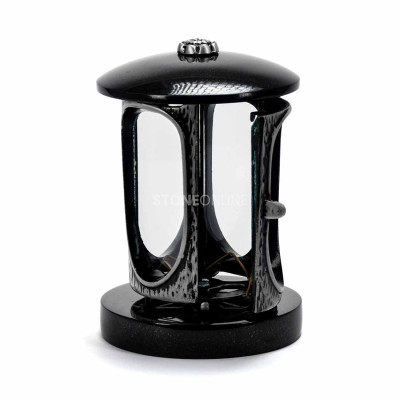 Silver LALUMROSETTESILVER lantern with rosette – a stylish grave and memorial decoration.