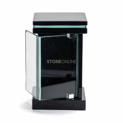 Modern granite LED lantern – an elegant cemetery ornament.