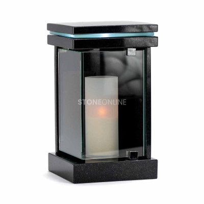 Grave lantern LLED – illuminated granite votive for a grave.
