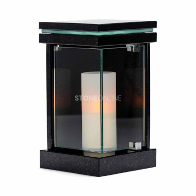 Cemetery lantern – a durable granite light for headstone and monument.