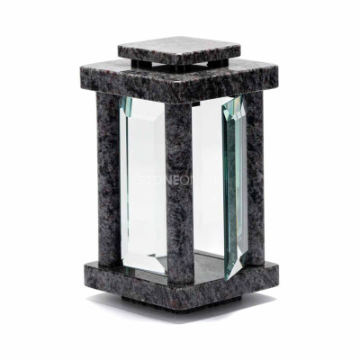 Grave lantern in Orion granite StoneOnline – a durable cemetery light.