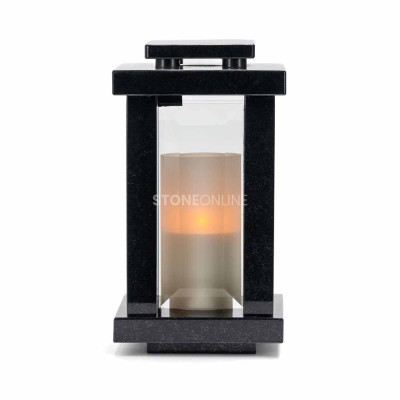 Memorial lantern in granite – durable, weather-resistant cemetery lamp.
