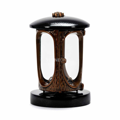 Memorial lantern with copper body and rosette StoneOnline – solid for grave and monument.