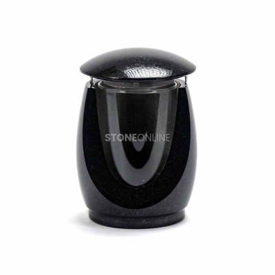 LTIMELESS12MIN granite lamp – a classic cemetery lantern for a headstone.