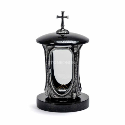Silver granite lantern StoneOnline – an elegant ornament for cemetery and headstone.