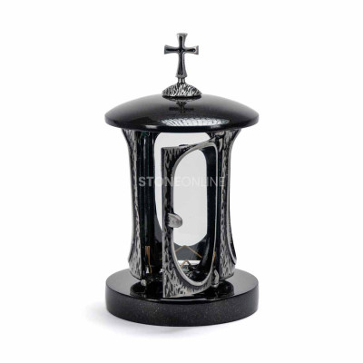 Grave lantern LALUMCROSSSILVER StoneOnline – silver body with cross.