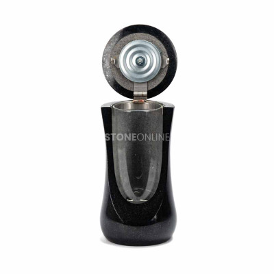 Modern granite lantern for a monument, aesthetic form and high quality that beautifully adorns any grave.