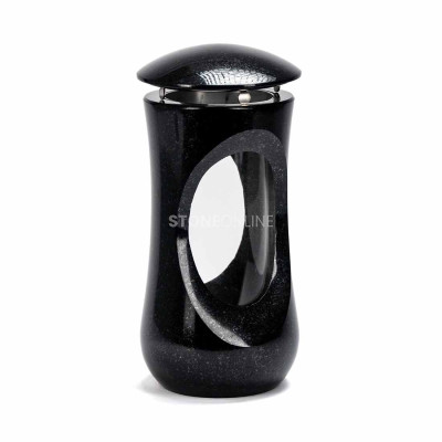 Elegant granite cemetery lantern, beautiful finish, modern style and solidity in one piece.