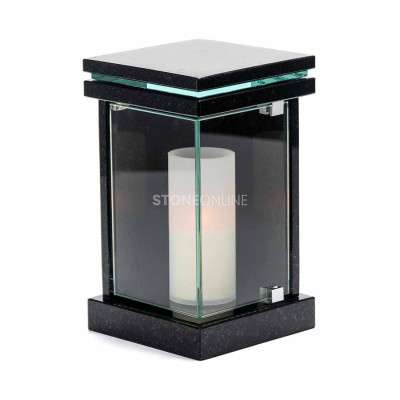 LED granite lantern – modern memorial ornament.