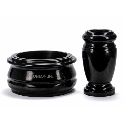 Beautiful and exceptionally elegant granite set WELEGANT15 + bowl ELEGANT 30 cm – headstone decoration StoneOnline.