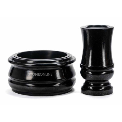 Elegant granite set WDELUX15 + ELEGANT 25 cm – beautiful, ornate StoneOnline grave decoration.