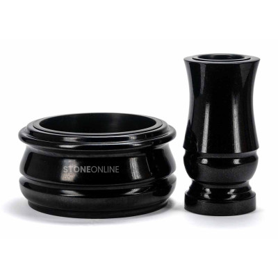 Exclusive granite set WMODERN15 + ELEGANT 30 cm bowl – elegant StoneOnline headstone décor.