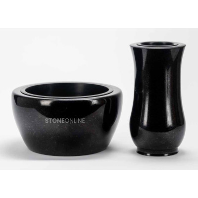 Elegant granite set WCLASSIC15 + DROP 25 cm – a beautiful, subtle cemetery decoration by StoneOnline.
