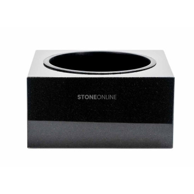 Decorative granite set for a memorial – vase WCUBE15 and bowl CUBE 25 cm in a harmonious StoneOnline display.