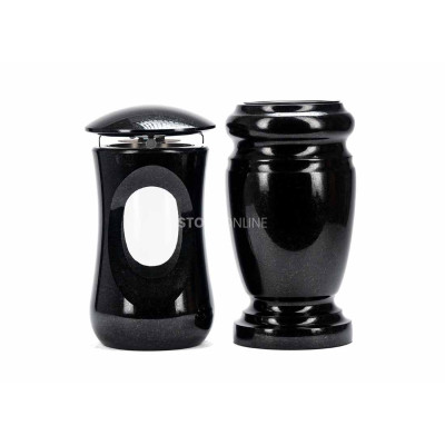 Beautiful and elegant granite set LTIMELESS15 + WELEGANT15 – harmonious headstone decoration StoneOnline.