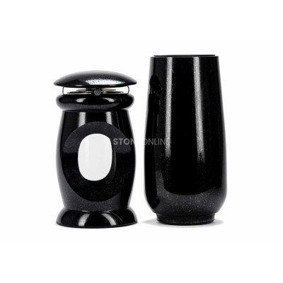 Beautiful granite set LBEAUTIFUL15 + WBASIC15 – decorative lantern and tall flower vase StoneOnline.
