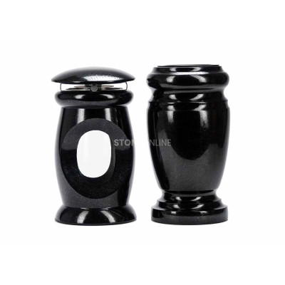 Exceptionally elegant granite set LBEAUTIFUL15 + WELEGANT15 – ornate lantern and stylish vase StoneOnline.