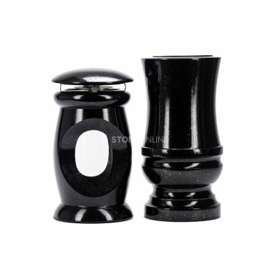 Exclusive granite set LBEAUTIFUL15 + WDELUX15 – showpiece lantern and elegant vase for cemetery, StoneOnline.
