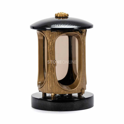 Elegant set for headstone and cemetery – LALUMROSETTEGOLD + WBASIC15 for a striking yet durable memorial décor.