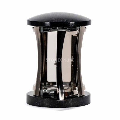 Beautiful grave set – lantern for a candle and modern granite vase for a bouquet.