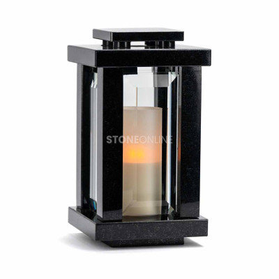 Beautiful grave set – modern lantern LPREMIUM and vase WCUBE15 StoneOnline.