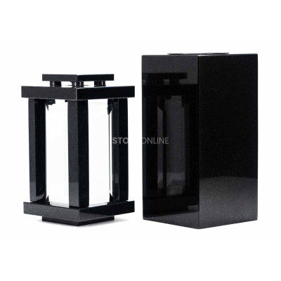Beautiful lantern and vase for a headstone – stylish set for a modern monument and place of remembrance.