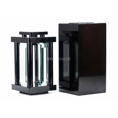 Beautiful lantern and vase for a headstone – stylish set to decorate a modern monument.