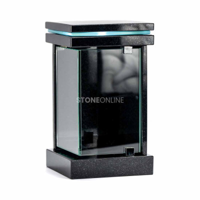 Beautiful lantern and vase for a headstone – modern set for an elegant place of remembrance.