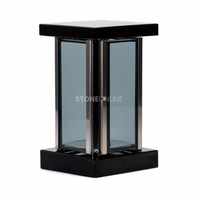 Durable cemetery set – granite lantern and vase for year-round memorial decoration.