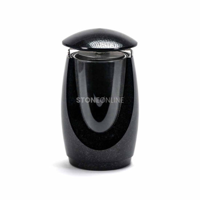 Lantern for votive and solid flower vase – elegant grave set.