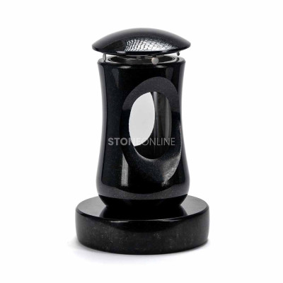 LTIMELESS15 lantern on round PROUND stand – durable granite set for cemetery.