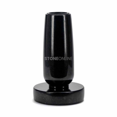 Vase WBASIC12 with round PROUND base – classic granite set for the cemetery.