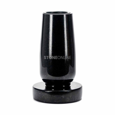 Solid WBASIC15 vase on a PROUND round base – a massive granite cemetery set.